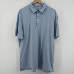 Vineyard Vines Jim Nantz Performance Polo Blue White Striped Men XL Brrr Golf